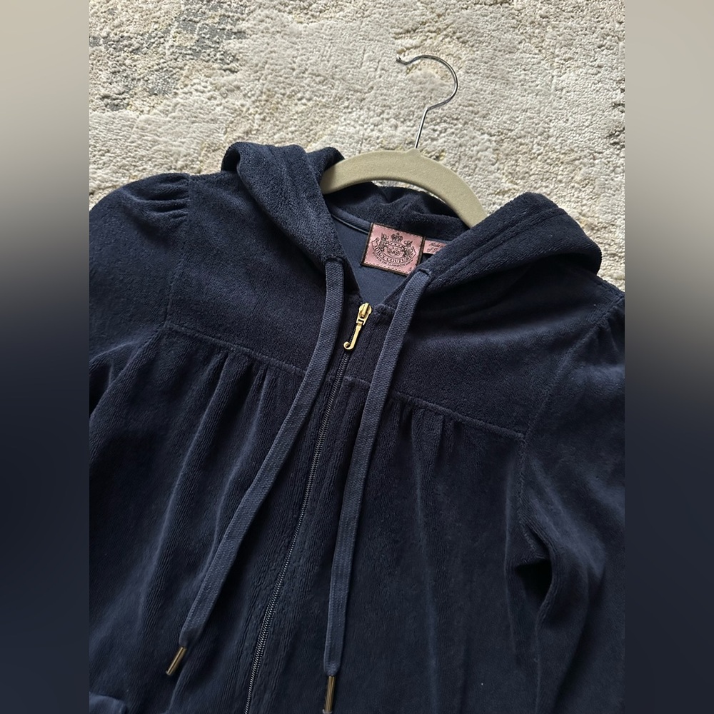 Juicy Couture Navy Terry Zip Up - Picture 2 of 7